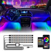Neon LED Interior Ambient Lighting Car Foot Strip Mood Light Kit Accessories Backlight Remote APP Music Auto RGB Decorative Lamp