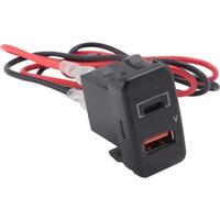 Car Fast Charger Adapter QC3.0 Dual USB Quick Charger Socket with Voltmeter for Toyota Land Cruiser