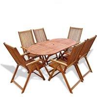 7 pcs solid acacia wood outdoor dining furniture