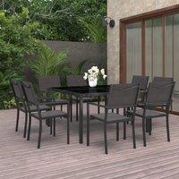 9 pc steel outdoor dining furniture