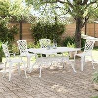 5 pcs white aluminum cast garden dining Together