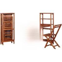 Foldable bistro furniture 3 pcs solid acacia wood