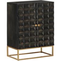 Black Buffet 55x34x75 cm solid mango wood and iron