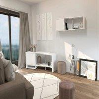 FMD modular angle storage unit with white open shelf