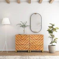 Side cabinets 2 pcs brown and black 60x33,5x75 cm