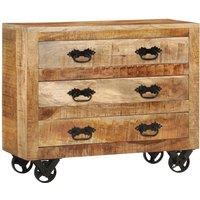 Buffet with 3 drawers 80x30x65 cm solid raw mango tree drink