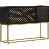 Black and golden Buffet 110x30x75 cm solid mango drink