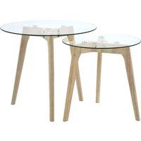 2 pcs tempered glass side table Together