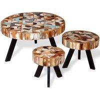 Low table Together 3 pieces solid recovery Wood