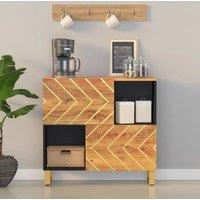 Brown and Black side cabinet 80x33,5x75 cm mango tree drink