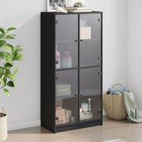 Top Buffet with doors black 68x37x142 cm Engineering drink