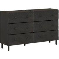 Side cabinets 2pcs Black 60x3 3x75cm solid mango drink