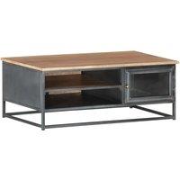 Solid Acacia Wood Gray Low Table 90x50x35 cm