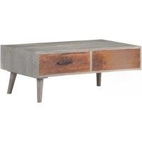 Low Table gray 100x60x40 cm solid wood of raw mango tree
