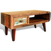 Low Table with Curver edge and 1 drawer recovery Wood