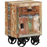 Bedside Table Table with wheels 40x30x57 cm wood recovery