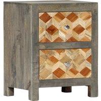 Gray bedside Table Table 40x30x50 cm solid mango wood
