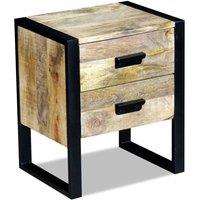 Auxiliary Table with 2 drawers drink massive mango tree 43x33x51 cm