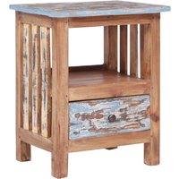 Bedside Table Table 41x30x50 cm solid recovery Wood
