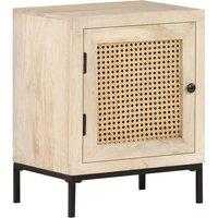 Bedside Table Table 40x30x50 cm mango wood and natural cane