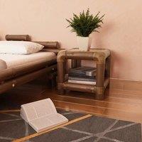 Bedside Table Table 40x40x40 cm bamboo dark brown