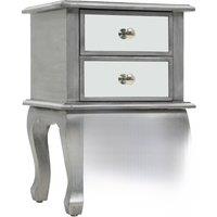 Bedside Table Table mirror MDF and glasses 34,5x30x50 cm
