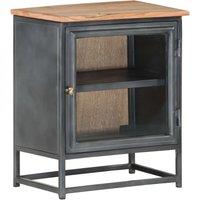 Gray bedside Table Table 40x30x50 cm solid acacia wood