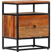 Bedside Table Table 40x30x50 cm recovery wood and steel