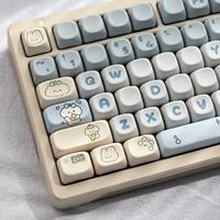 MOA Profile Keyboard Keycaps Custom PBT DYE-SUB Music Dog Keycap MX Switches 139 Keys/Set Blue Cute Key Cap for 64 61 87