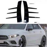2pcs Universal Car Shark Gills Side Fender Vent Air Wing Cover Trim Cover Glossy BlackCarbon Fiber Auto Body Decorativer Sticker