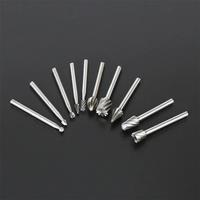 10PCS Silver HSS Router Carbide Engraving Bits Router Bit 1/8"(3mm) Shank for Rotary Tools for DIY