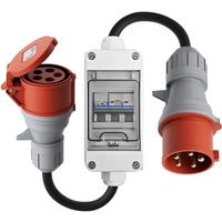 d CEE 32A Male to 16A Female Adapter with Circuit breaker 3 Phase 400V 5-pole High Current Adapter with IP44 Protection Class