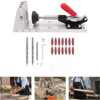 Pocket Hole Jig Kit Woodworking Versatile Jig with Step Drills and Hole Plugs and Wood Screws for