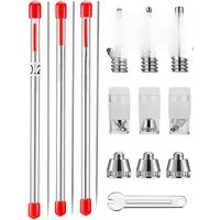 10-Piece Airbrush Nozzle Needle Nozzle Cap Kit, with Wrench Airbrush Replacement Parts, for Airbrush Sprayer Accessories, 0.2mm, 0.3mm, 0.5mm, Suitable for -130, -132, -133, -134, -136, -137 Series