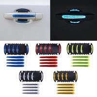 8pcs 3D Car Reflective Sticker Tape Reflector Fender Warning Bumper Strip Door Handle Bowl Cover Car Exterior Accessories Set
