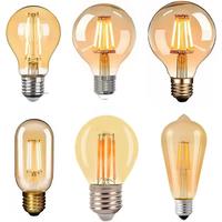 Edison Light Bulb T45 ST64 G80 G95 G125 4W 6W 8W 220V 110V Filament LED Bulb Retro E27 Warm Yellow Living Room and Bedroom Light
