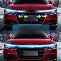 1pc Dynamic meteor Led Car Hood Lights Strip Universal Engine Hood Guide Decorative Light Bar Auto Headlights Car Running Light