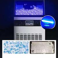PBOBP Ice Makers,Commercial Ice Maker Machine,100LBS/24H,LCD Panel,Blue Light & Stainless Steel