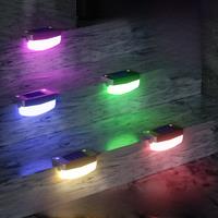 RGB LED Solar Lamp Step Deck Lights Waterproof Outdoor Garden Courtyard Stairs Railing Fence
