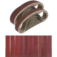 10pcs Aluminum Oxide Sanding Belts 15/25*330mm Sanding Belt of 100 320 600 800 Grits Knife