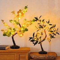 LED Tabletop Tree Lamp Battery Fairy Tree Night Lights with Removable Base for Party Wedding Gift Camping Summer Bedside Decor