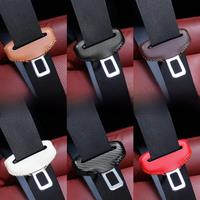 1PCS Universal Car Seat Belt Buckle Cover Protector Anti-collision Case PU Leather Protection Wear Car Interior Accessories