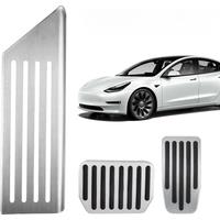For Tesla Model 3 Y Brake Pedals Foot Rest Accelerator Car Pedal Rubber Pad Cover Aluminum Alloy