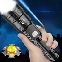 High Power LED Flashlights Built-in battery USB Rechargeable Strong Hand Light Multifunctional Torch Lamp For Emergency Camping