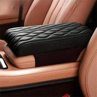 Wave Embroider PU Leather Car Armrest Mat Center Console Arm Rest Protection Cushion Auto Armrests Storage Box Cover Pad