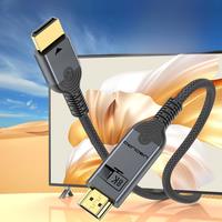 8K DP to HDMI2.1 compatible Cable 4K60Hz DisplayPort to HDMI 2.0 4K Adapter Video Audio Cable converter for PC Projector Laptop