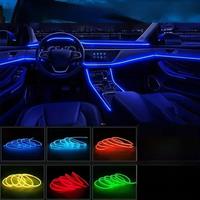 1M/2M/3M/5M Car Interior Led Decorative Lamp EL Wiring Neon Strip For Auto DIY Flexible Ambient Light USB Party Atmosphere Diode