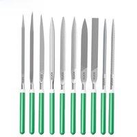 LAOA 10pcs File sets Metal grinding Flat File Round Square Hand Sanding Tool 5*180mm