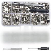 Chicago Screw Leather Rivets Assorted Screw Rivets M5 Chicago Binding Screws for Decorating PU Craft Belts(110PCS)A