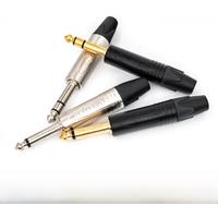 Neutrik 6.35mm phone plugs: NP2X, NP2X-B (TS mono), NP3X, NP3X-B (TRS stereo), audio microphone plugs